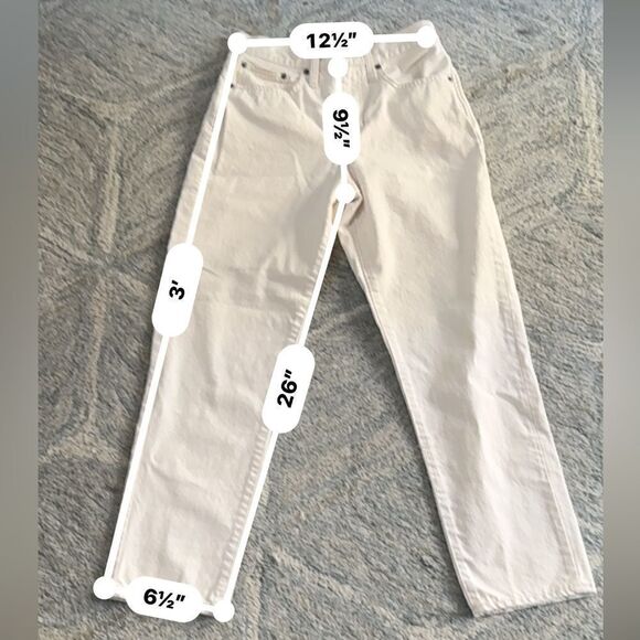 J crew Slouchy Boyfriend 100% Cotton Denim jeans in ecru, size 24 like new! - Picture 4 of 13